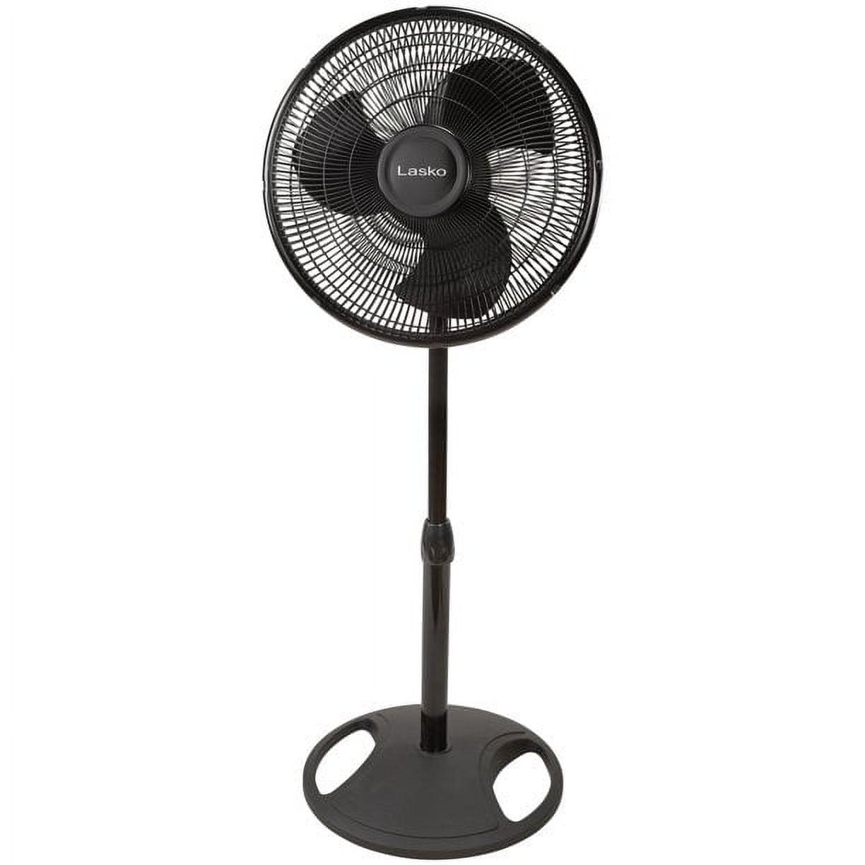 Lasko 16" Black Adjustable Height Oscillating Floor Fan