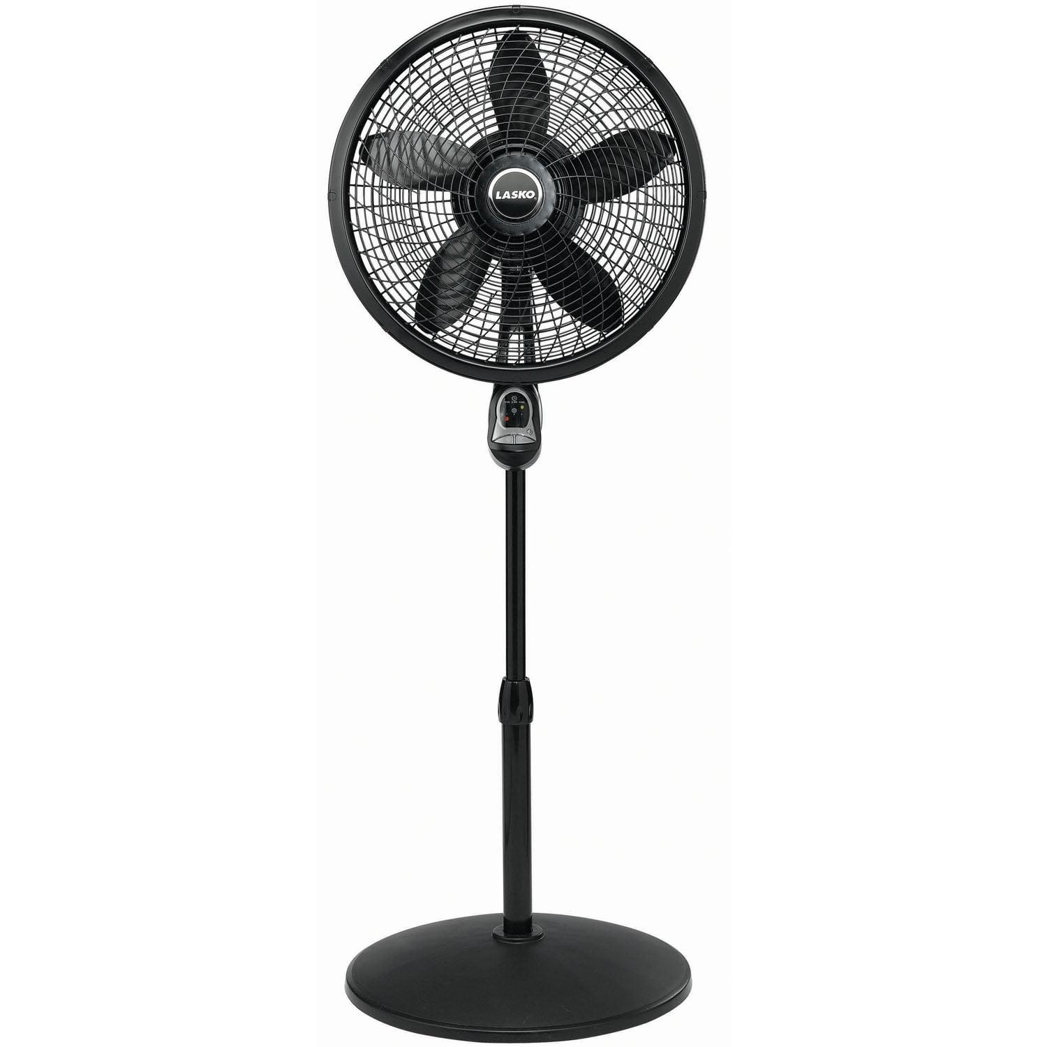 Black 54" Adjustable Height Oscillating Pedestal Fan with Remote