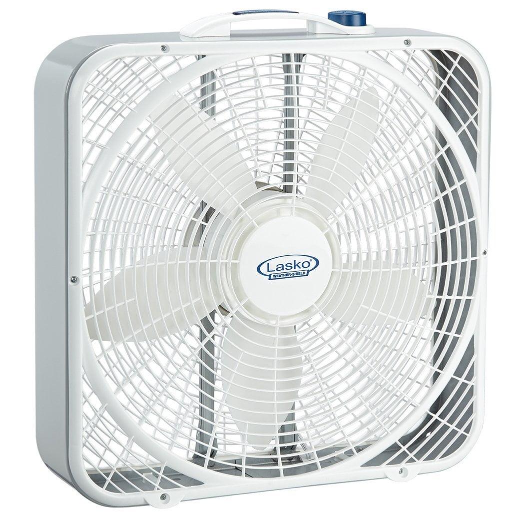 Lasko 20 Weather-Shield Performance Box Fan-Features Innovative Wind Ring System for Up to 30% More Air, 20 Inch, 3720
