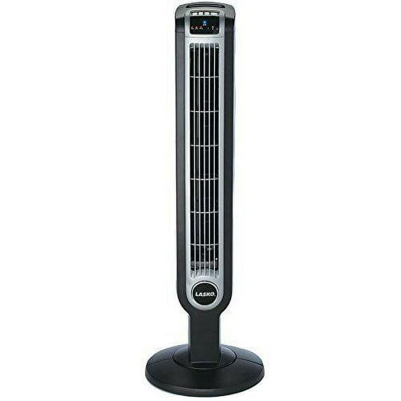Lasko 36" Oscillating 3-Speed Tower Fan and Ionizer with Remote, Black, 2505, New