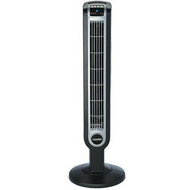 Lasko 36" Oscillating 3-Speed Tower Fan and Ionizer with Remote, Black, 2505, New