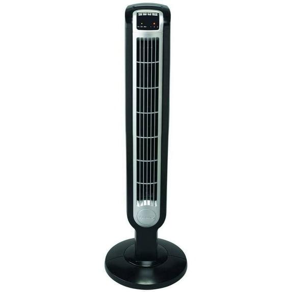 Lasko 36" Oscillating 3-Speed Tower Fan and Ionizer with Remote, Black, 2505, New