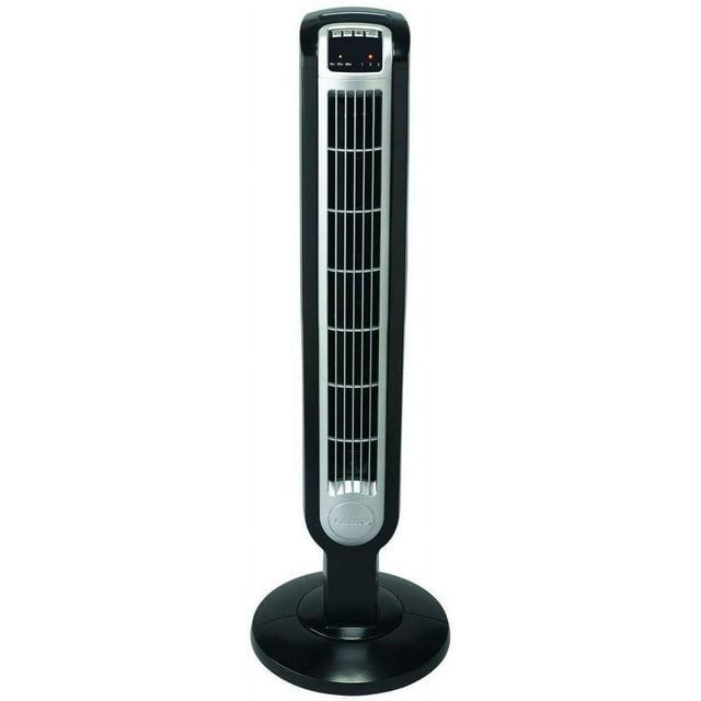 Lasko 36" Oscillating 3-Speed Tower Fan and Ionizer with Remote, Black, 2505, New