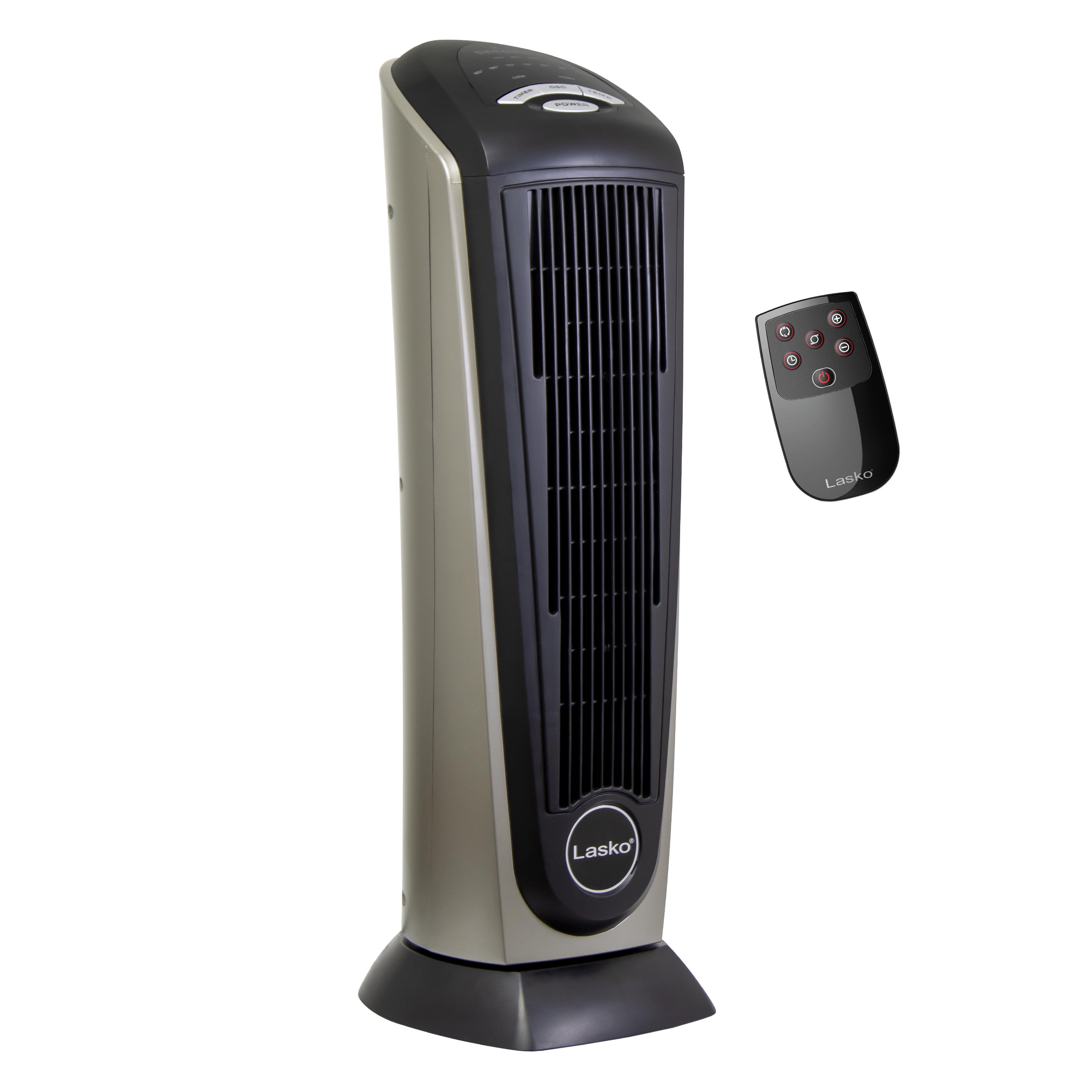 Lasko Ceramic 1500 Watt 5118 BTU Electric Tower Space Heater with Adjustable Thermostat , Remote Included and with Digital Display
