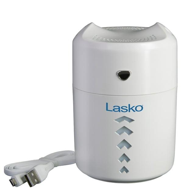 Lasko Ultrasonic Cool Mist Personal Humidifier, 0.4 Liter, Portable Home Water Vaporizer and Air Purifier for Bedroom and Small Room, White