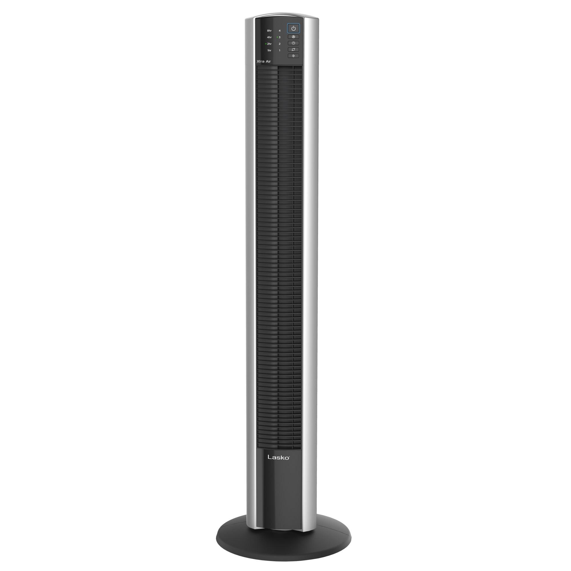 Lasko 48-Inch Silver Oscillating Tower Fan with Remote