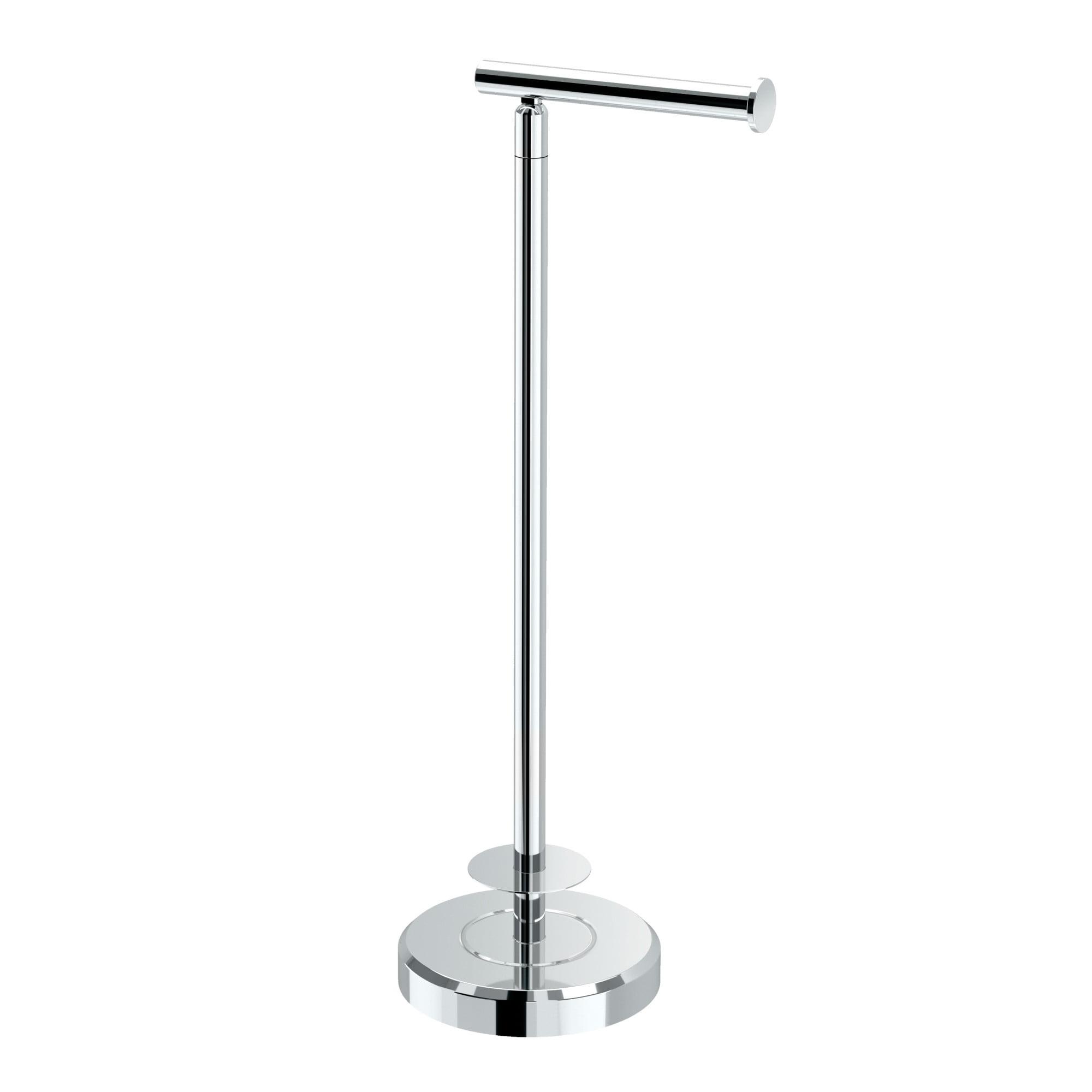 Chrome Freestanding Toilet Paper Holder with Storage, 22.25" Height