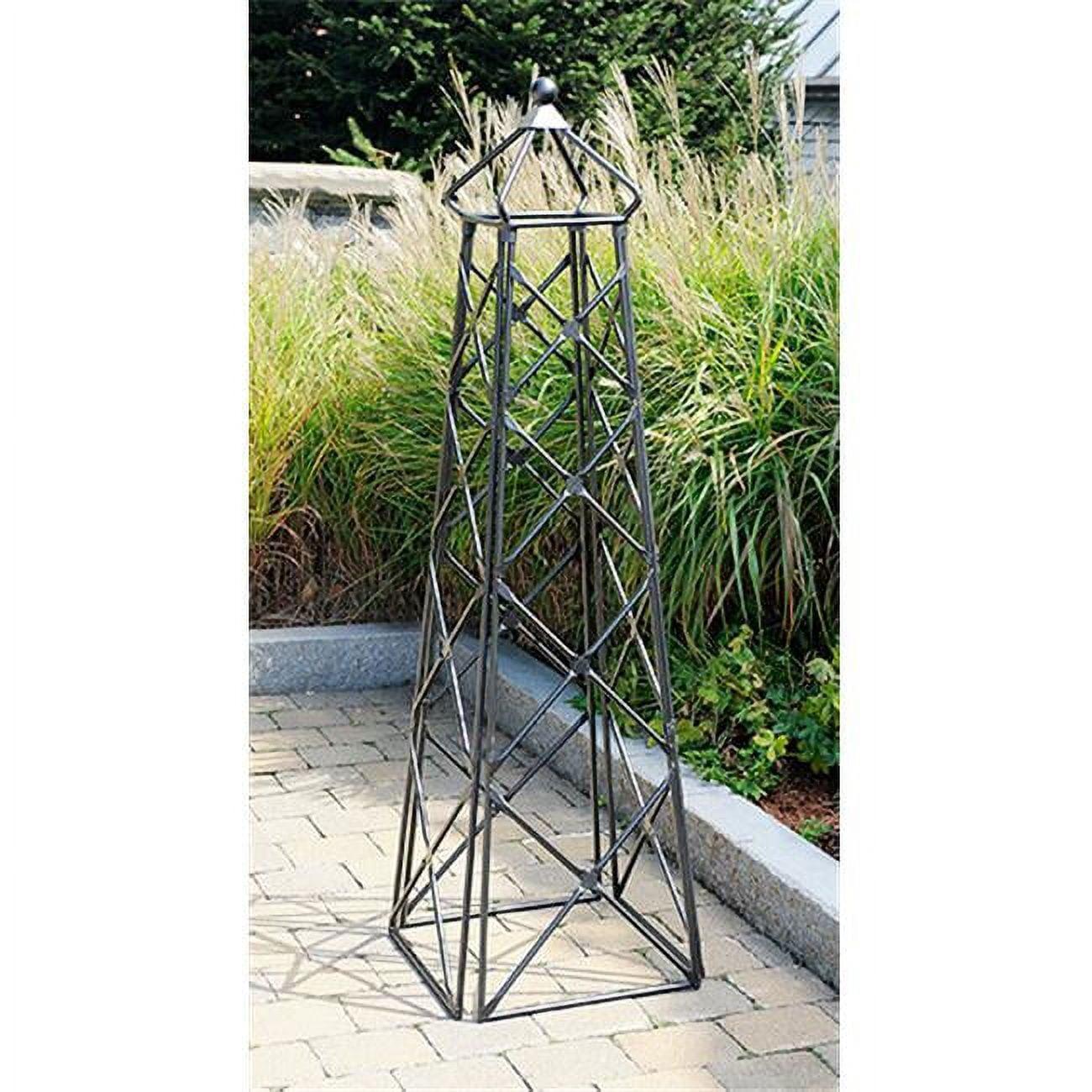 Enchanted Forest Graphite Steel Lattice Obelisk Trellis