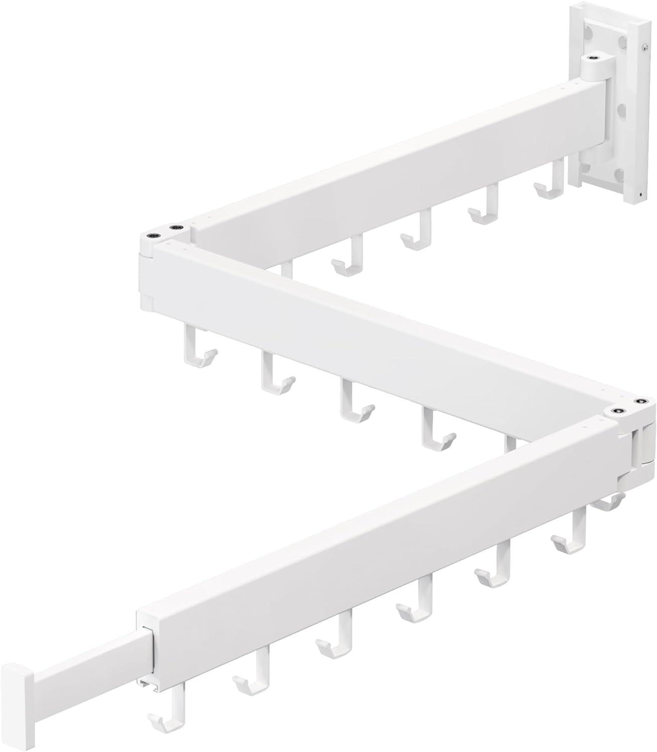 White Wall Mounted Aluminum Tri-Fold Drying Rack