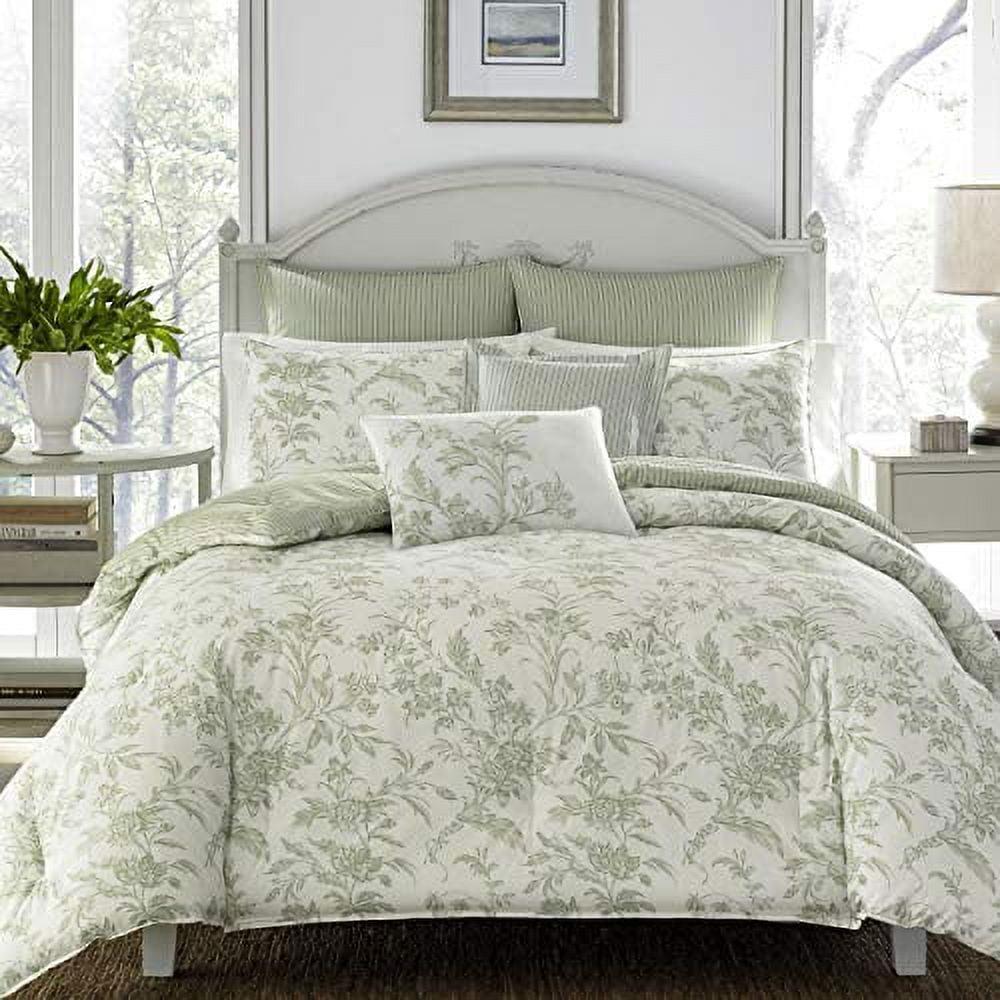 Laura Ashley Laura Ashley Natalie Green Floral Cotton Comforter Bonus Set