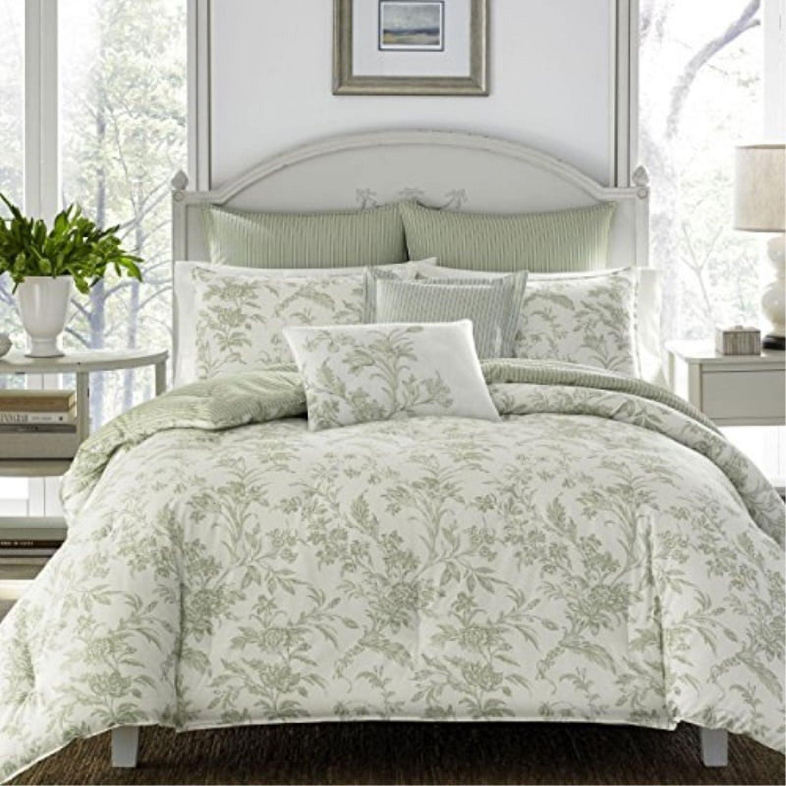 Laura Ashley Laura Ashley Natalie Green Floral Cotton Comforter Bonus Set