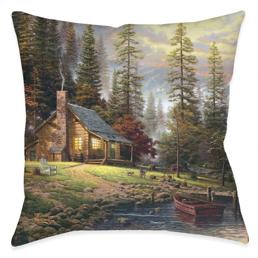 Laural Home LLC Thomas Kinkade A Peaceful Retreat Indoor Decorative Pillow by Laural Home