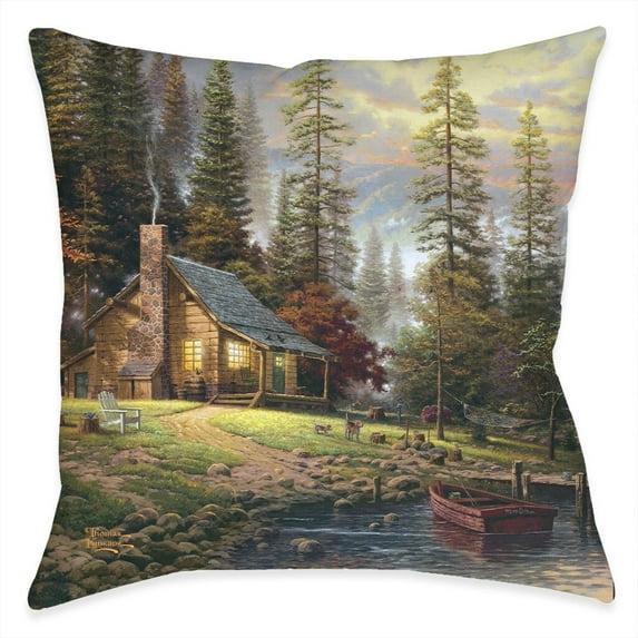 Laural Home LLC Thomas Kinkade A Peaceful Retreat Indoor Decorative Pillow by Laural Home