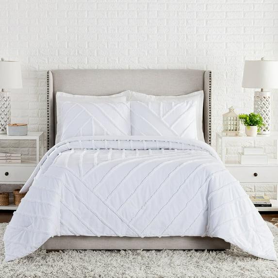 Laurel and Mayfair Cotton Ring Stitch Chevron / Zig Zag Comforter Set