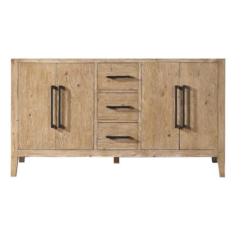 Laurel 59.2" Weathered Fir Double Bathroom Vanity Base