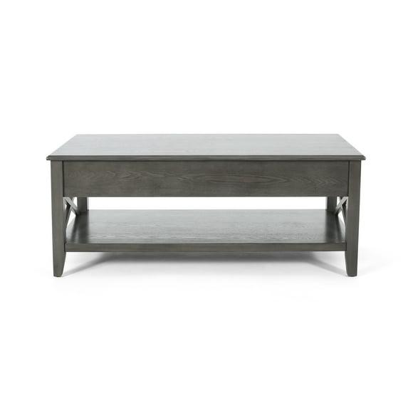 Laurel Luke Farmhouse Faux Wood Lift Top Coffee Table, Gray