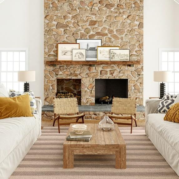 Bungalow Rose Hassell Lavina Striped Easy 100% recycled polyester Machine Washable Area Rug