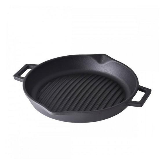 LAVA CAST IRON Lava Enameled Cast Iron Grill Pan 12 inch-Concave-Round with Pour Spouts