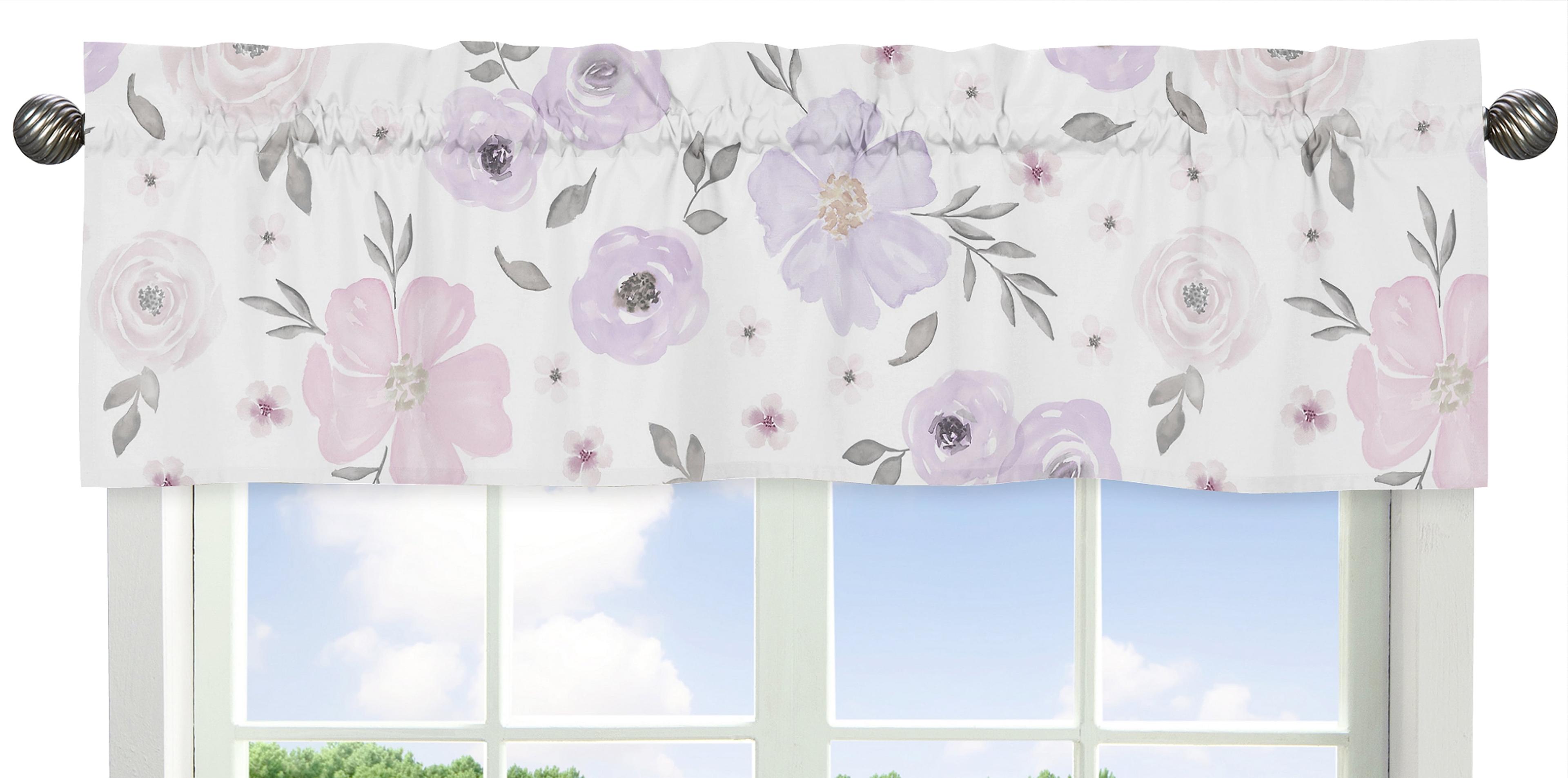 Floral Tailored 54'' Window Valance