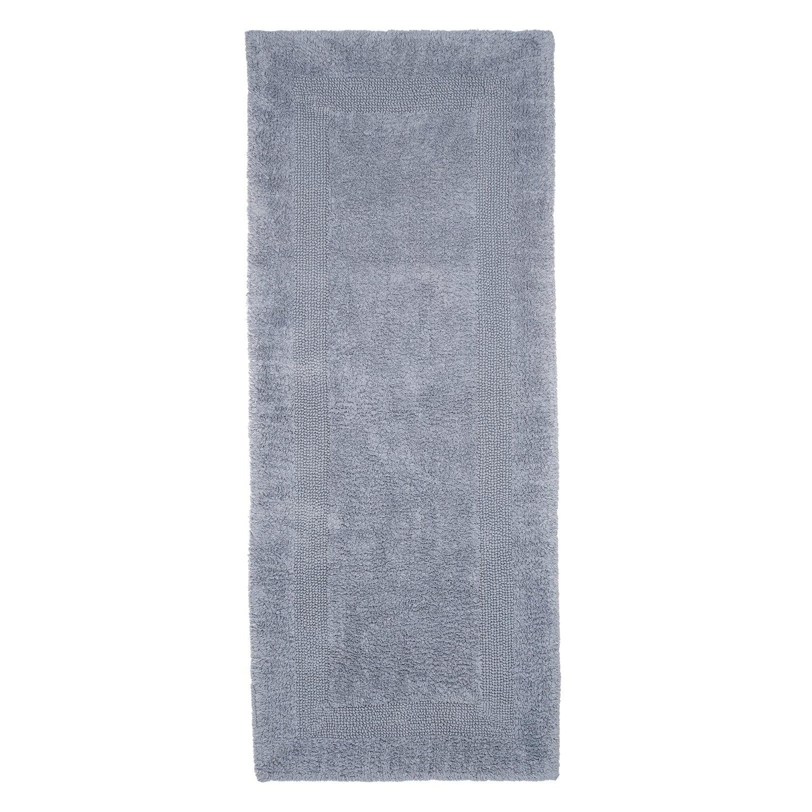 Silver 60'' x 24'' Cotton Reversible Bath Rug