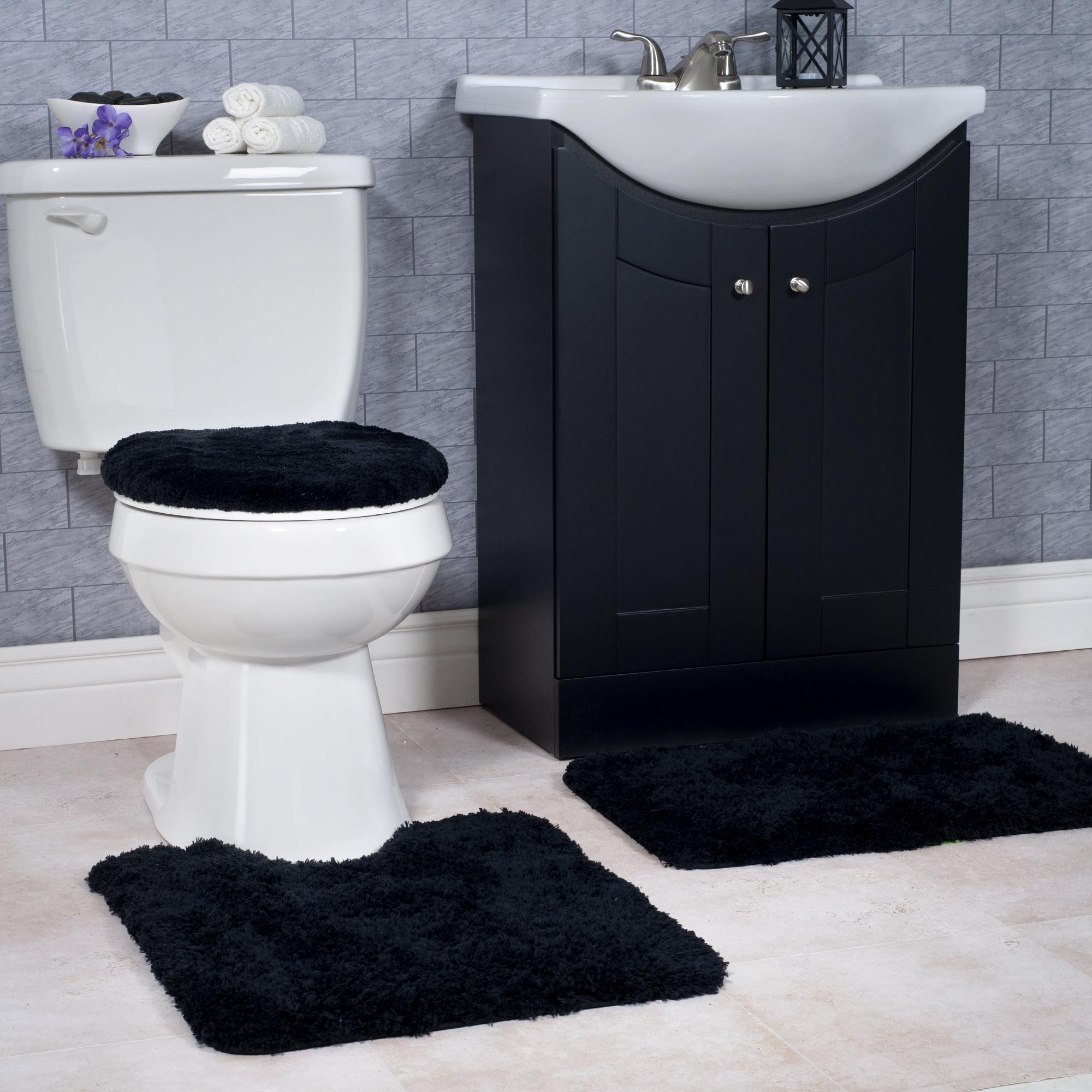 3-Piece Bathroom Rug – Non-Slip Bath Mat Set with Rug, Contour, and Toilet Lid Cover