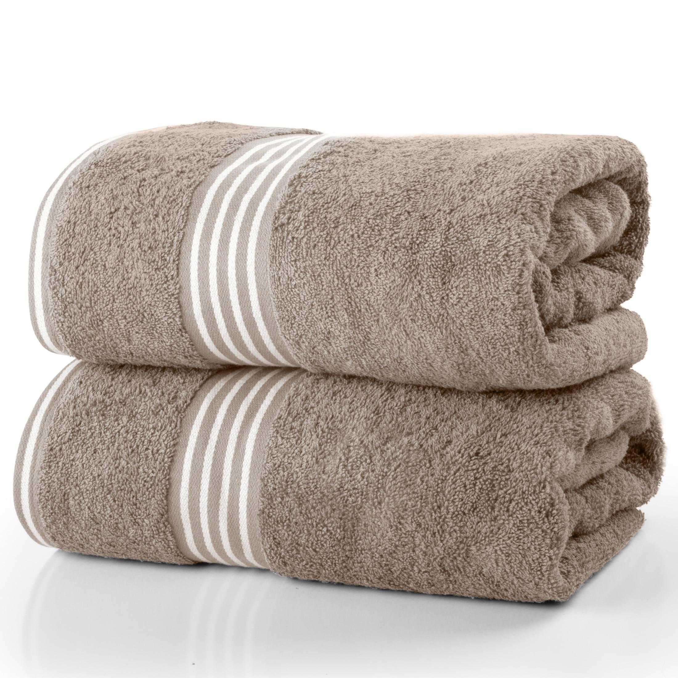 Lavish Home 35x70 Luxury Cotton Bath Towels, Beige