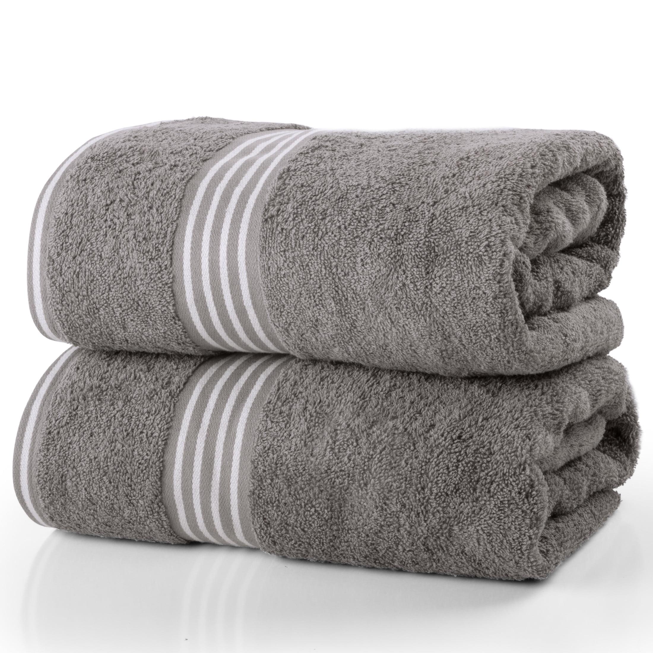 Lavish Home 35x70 Luxury Cotton Bath Towels, Gray