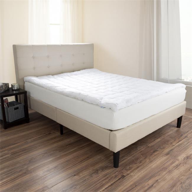 Twin Size White Down Alternative Mattress Topper with Microfiber Cover