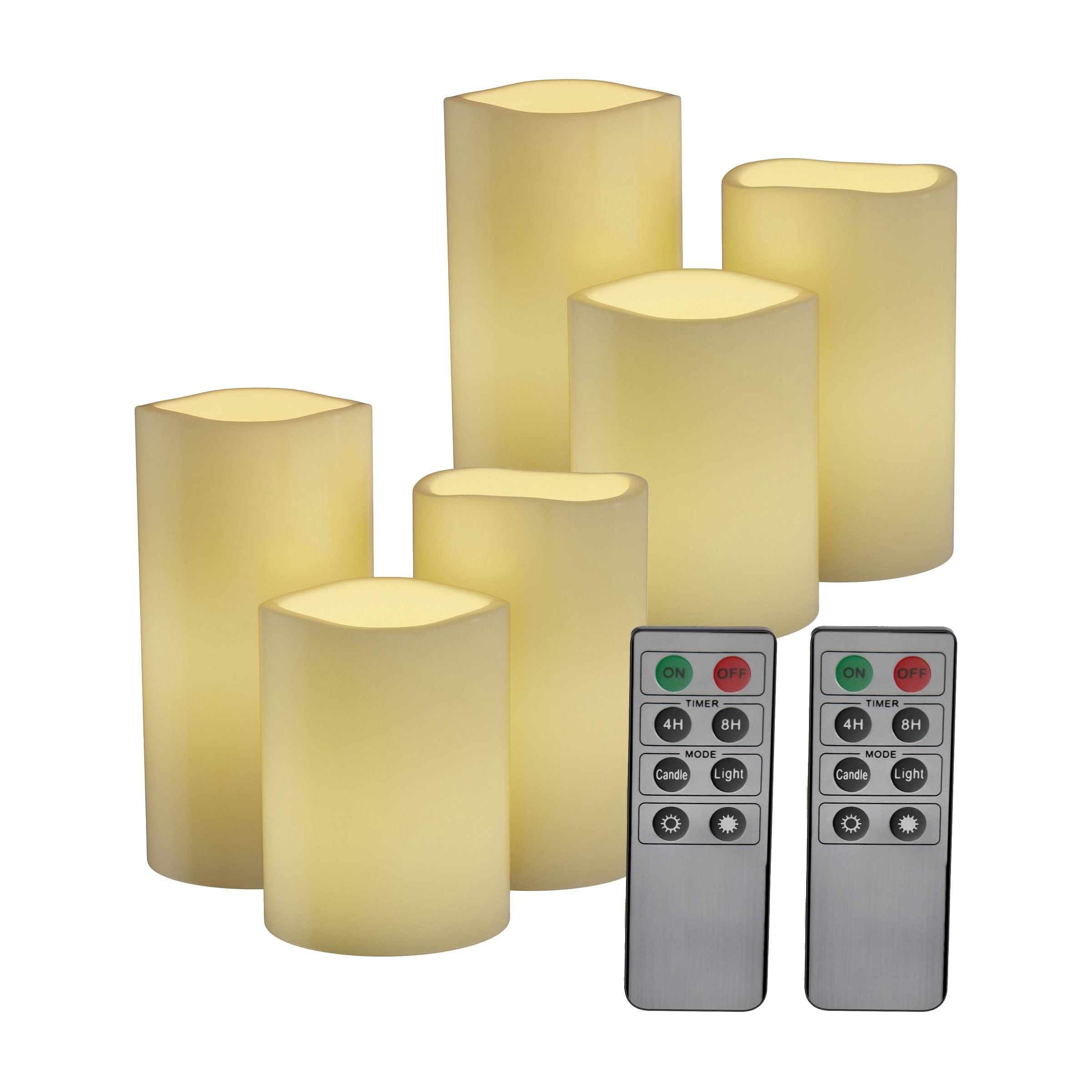 Flameless LED Candles – 6-Piece Remote Controlled Flameless Candle Set for Home, Wedding, Bridal Shower, and Christmas decor by Lavish Home