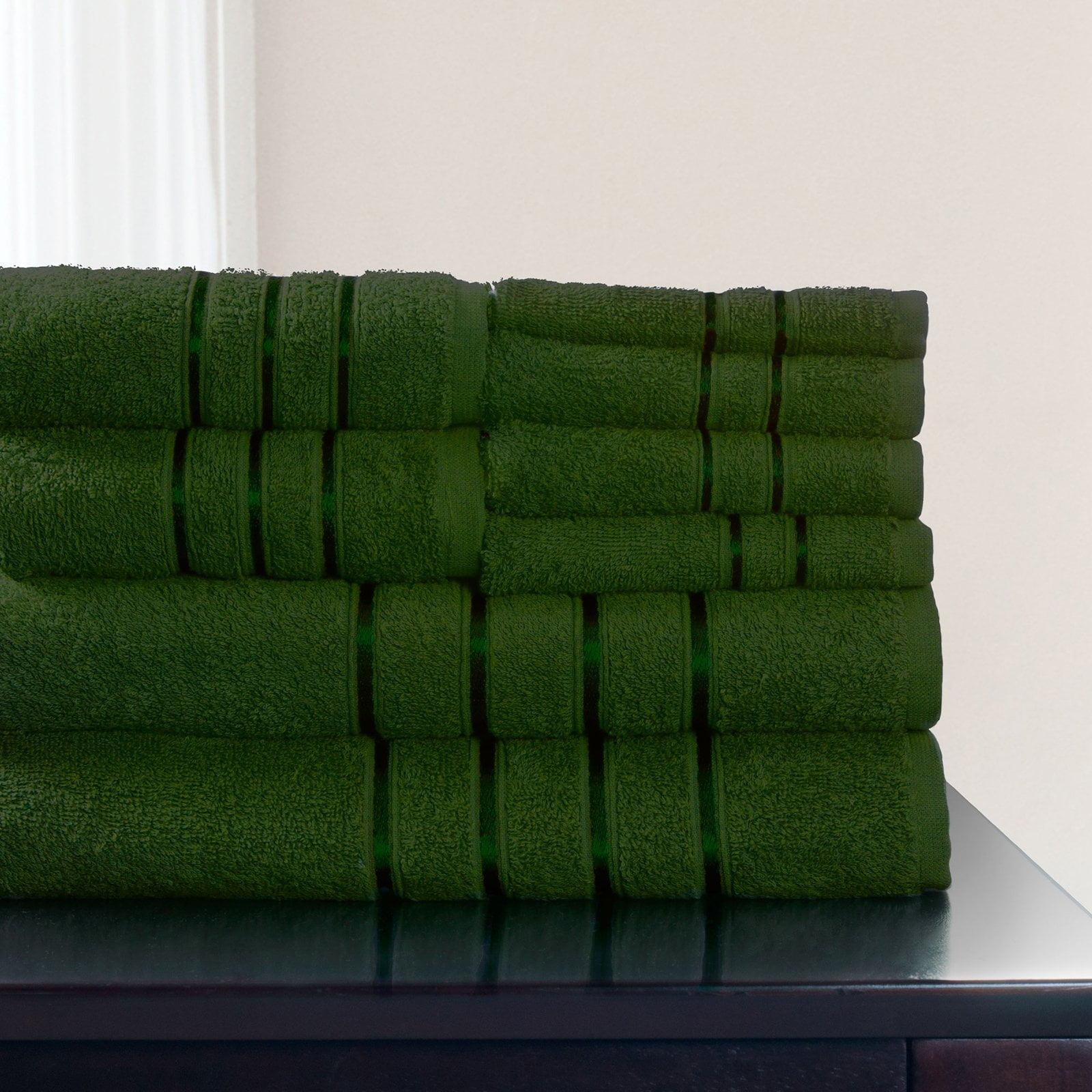 Green Egyptian Cotton 8-Piece Plush Bath Towel Set