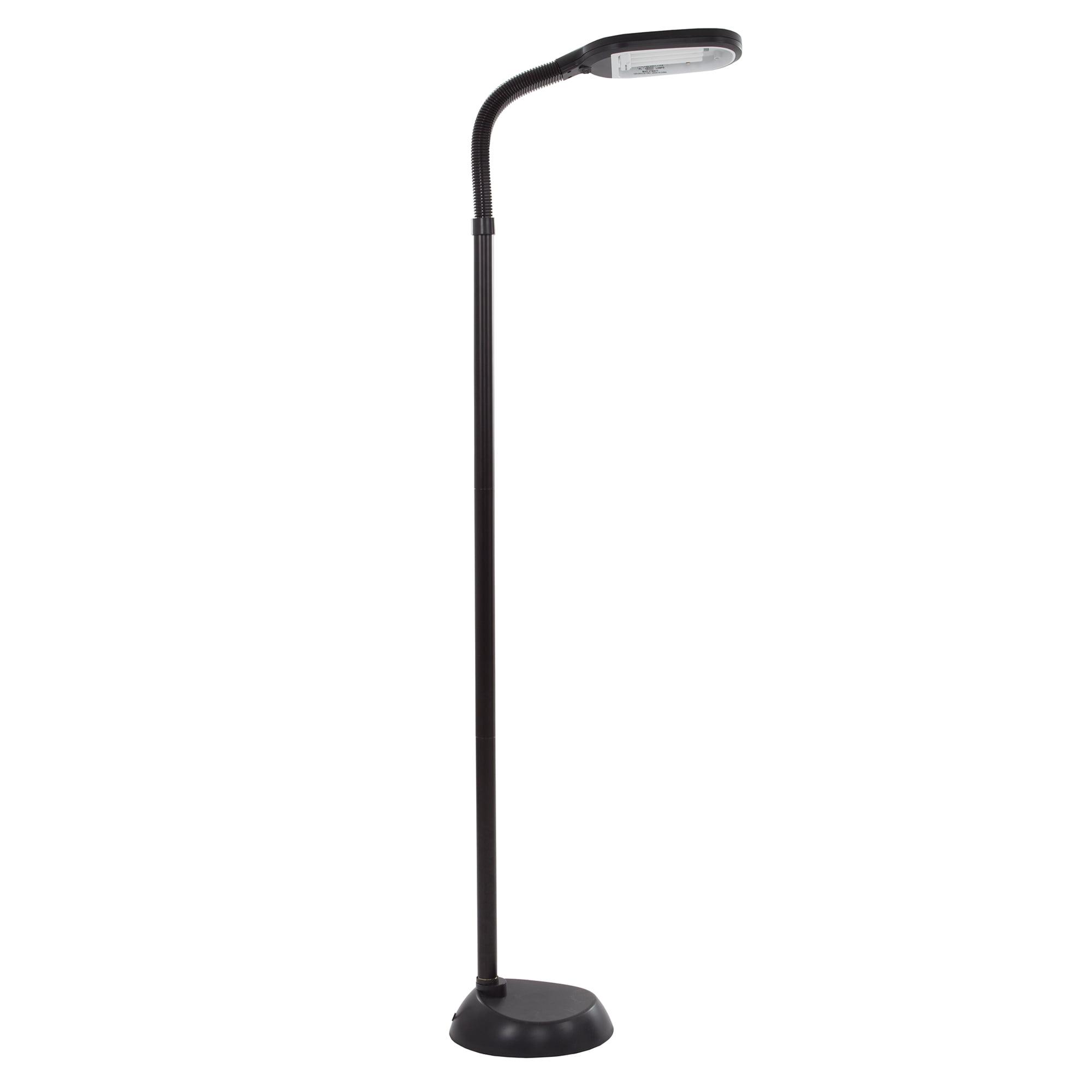 Adjustable Floor Lamp - 6ft Full Spectrum Natural Sunlight Lamp with Bendable Neck - Reading, Crafts, Esthetician Floor Light by Lavish Home (Black)