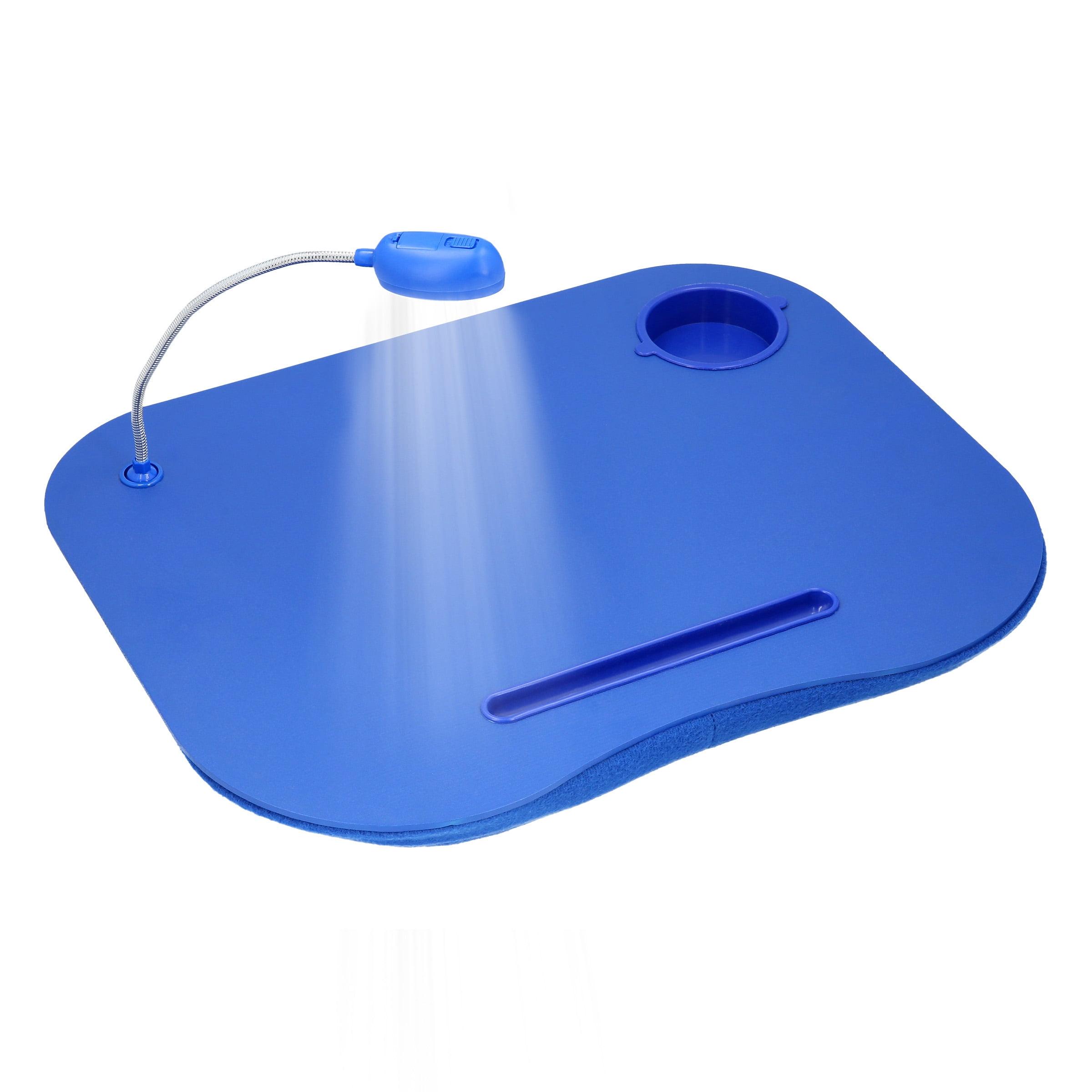 Lavish Home Cushioned Laptop Lap Desk with LED Light and Cup Holder (Blue)