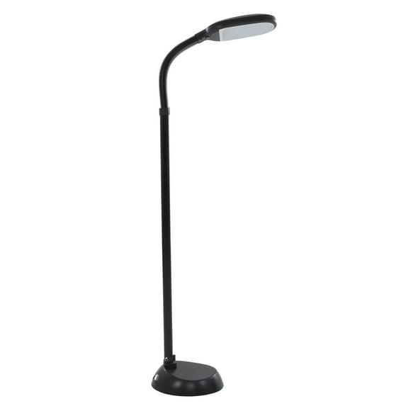 Lavish Home Natural Sunlight LED Floor Lamp with Bendable Neck 60 Inch (Black)