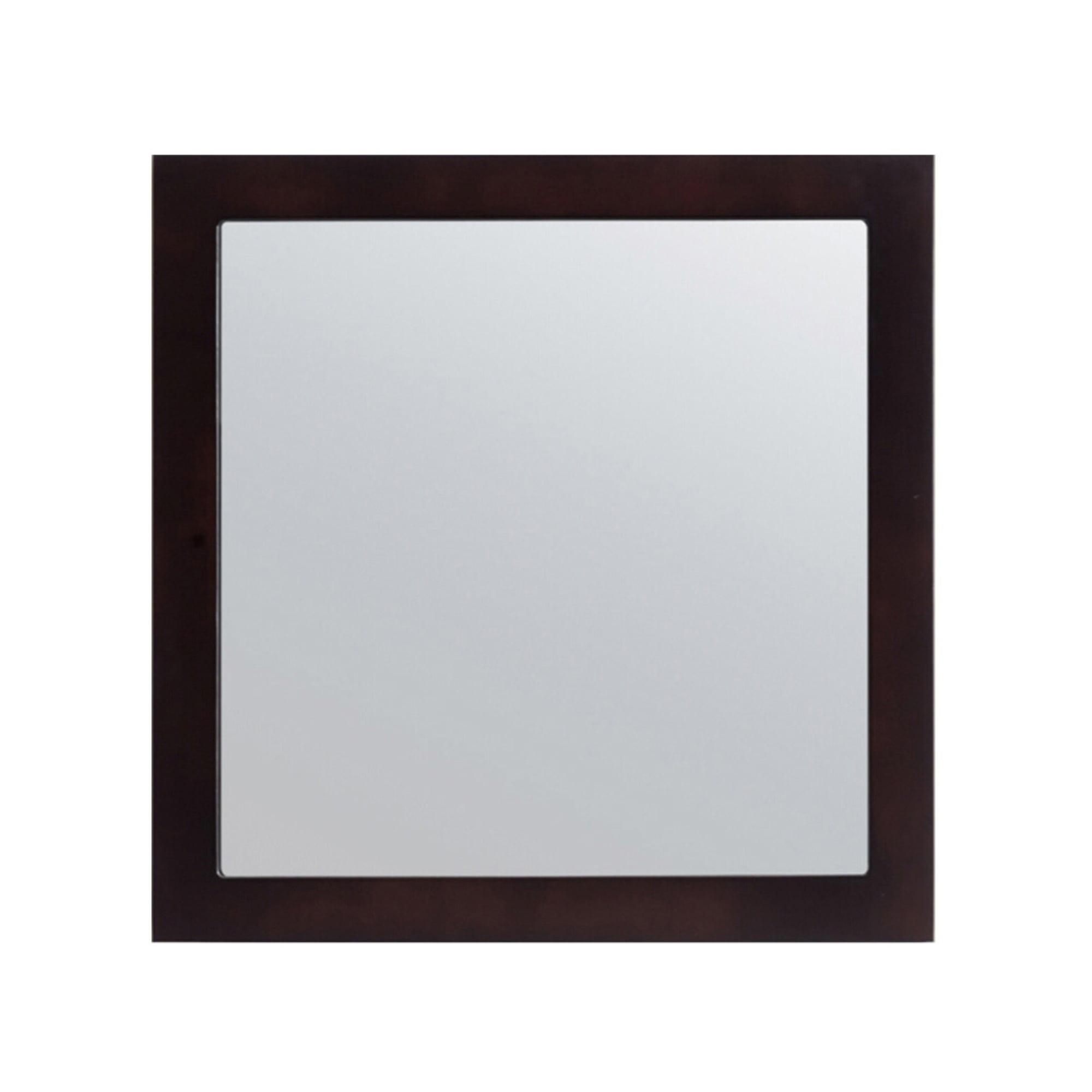 Espresso Wood Framed Rectangular Bathroom Vanity Mirror