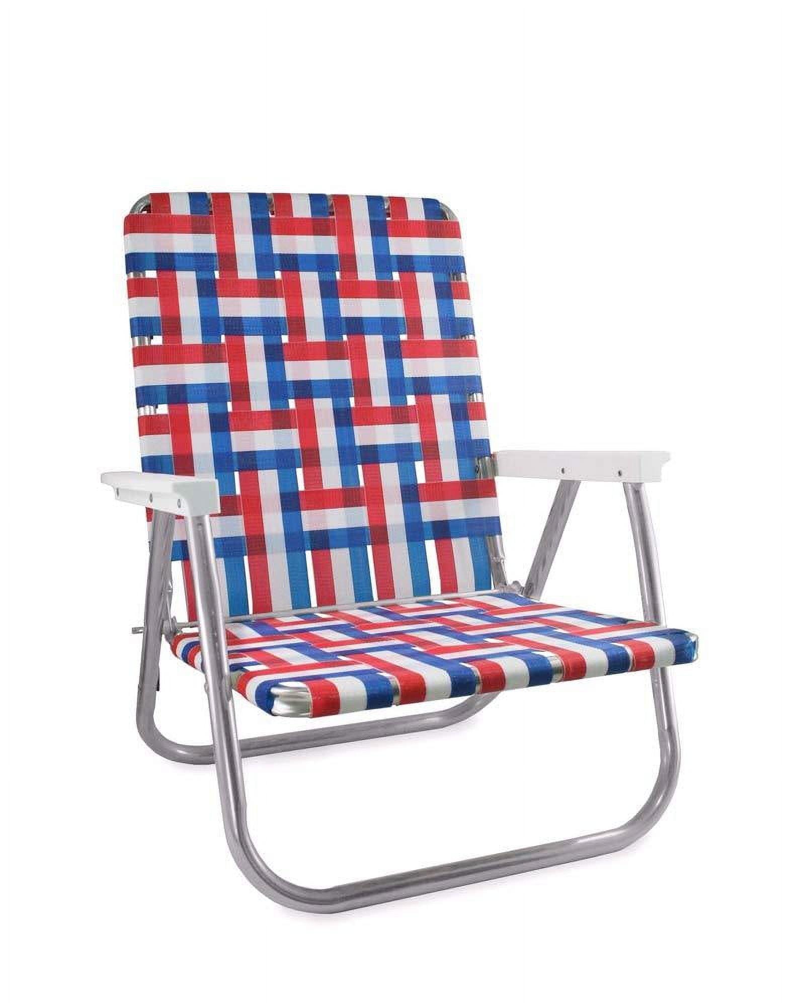 Lawn Chair USA Folding Aluminum Beach Webbed Chair