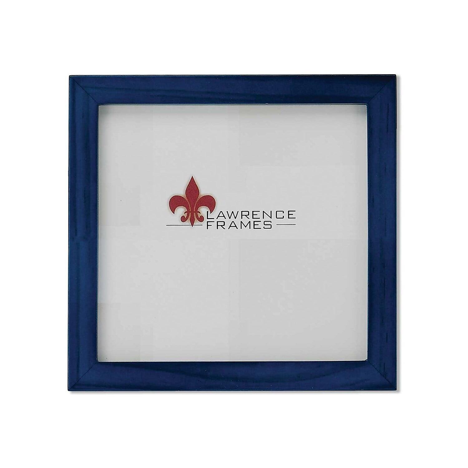 Satin Blue Wood Easel Back Picture Frame - Classic Gallery Design