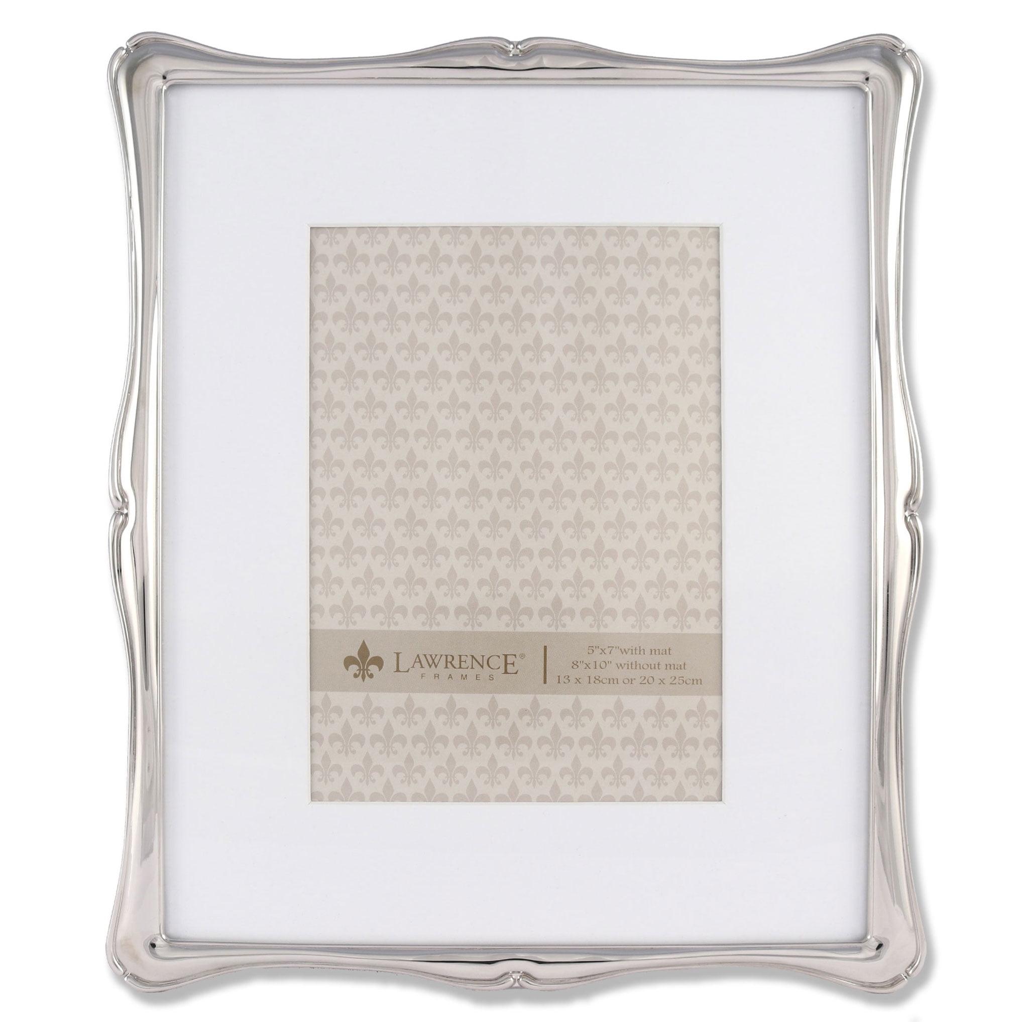 Elegant Silver Metal 8x10 Matted Picture Frame for 5x7 Photos