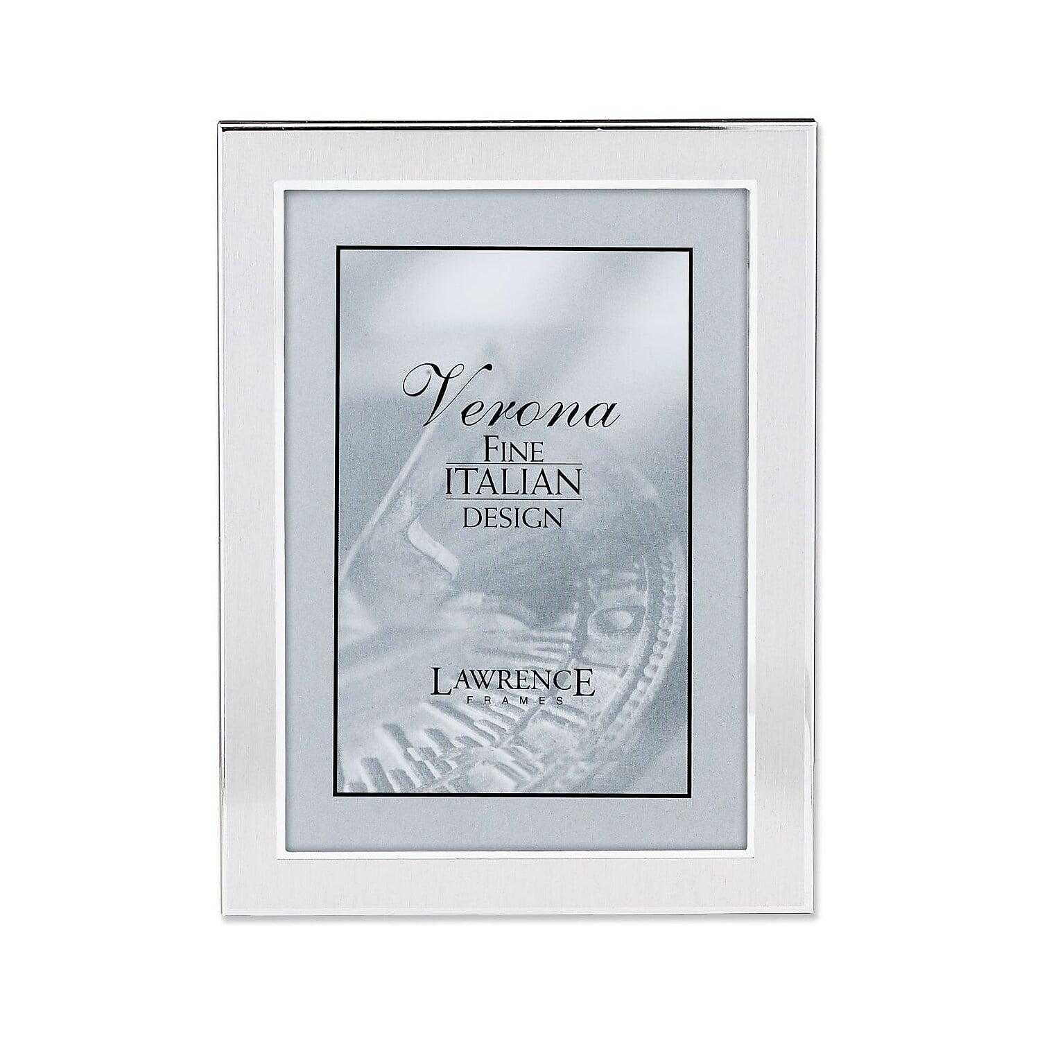 Classic 5x7 Brushed Silver Metal Tabletop & Wall Mount Picture Frame