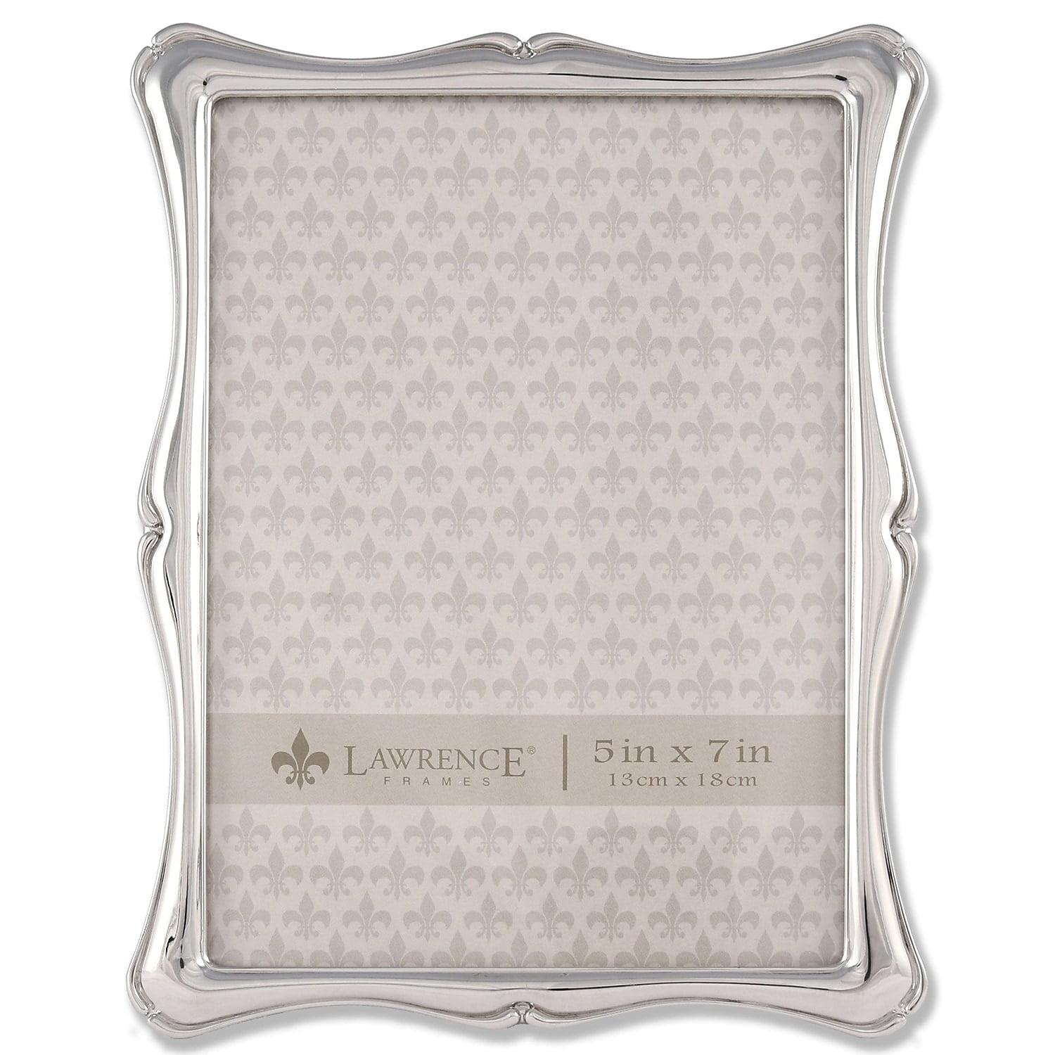 Silver Beveled 5x7 Metal Picture Frame with Velvet Backing