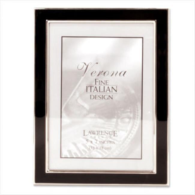 Lawrence Frames Silver Plated 5x7 Metal with Black Enamel Picture Frame