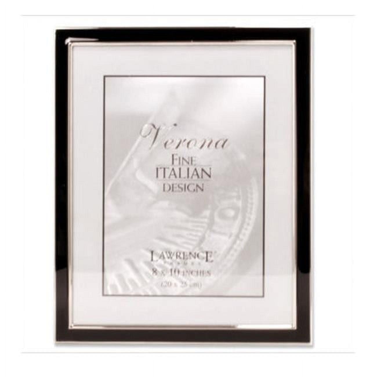 Lawrence Frames Silver Plated 8x10 Metal with Black Enamel Picture Frame 586080