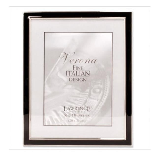 Lawrence Frames Silver Plated 8x10 Metal with Black Enamel Picture Frame 586080