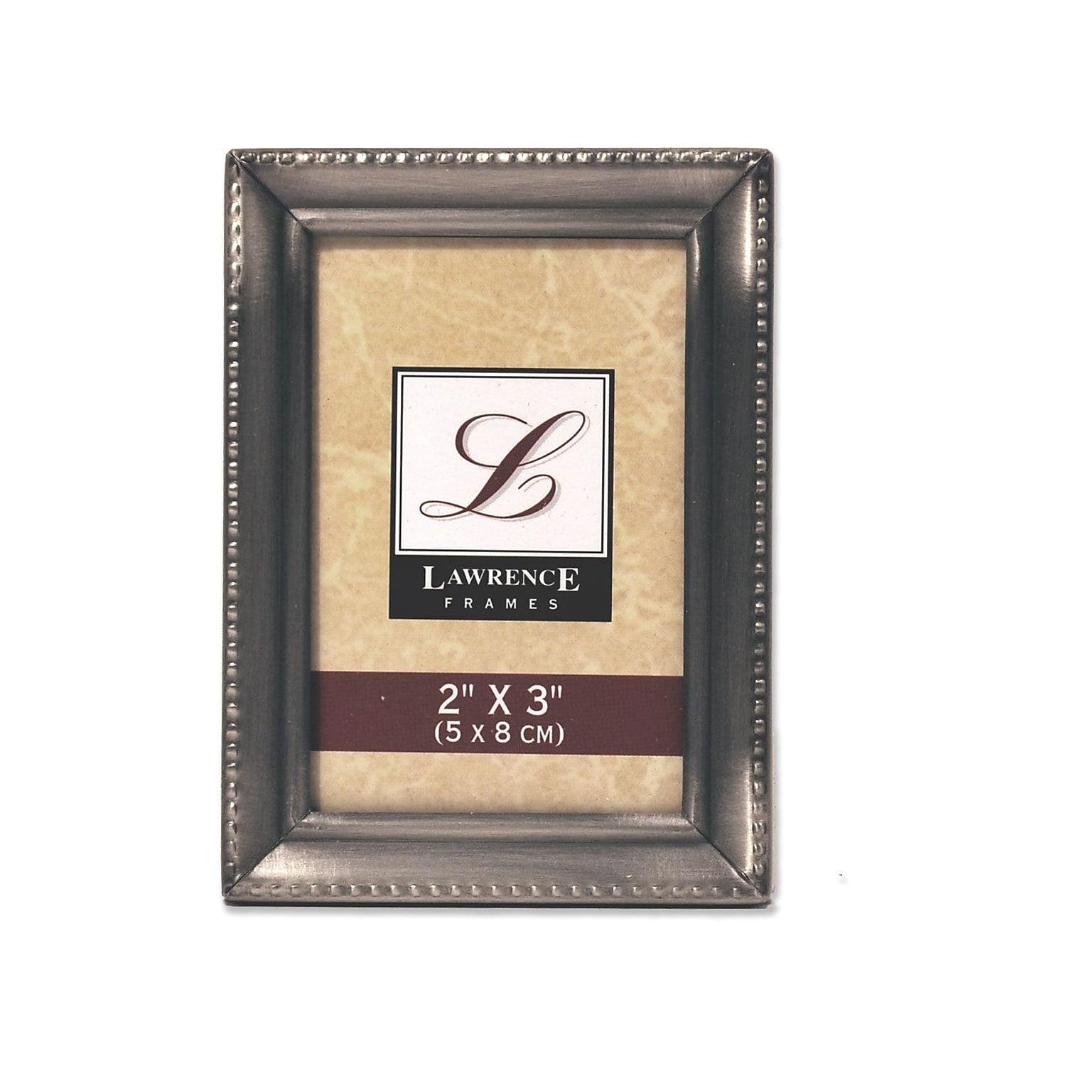 Lawrence Frames Antique Pewter 2x3 Picture Frame - Beaded Edge Design 11523