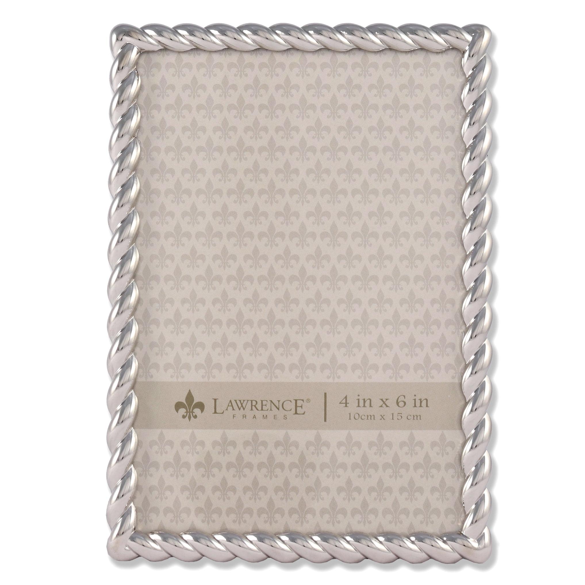 Silver Beveled Metal Rope Design 4x6 Picture Frame