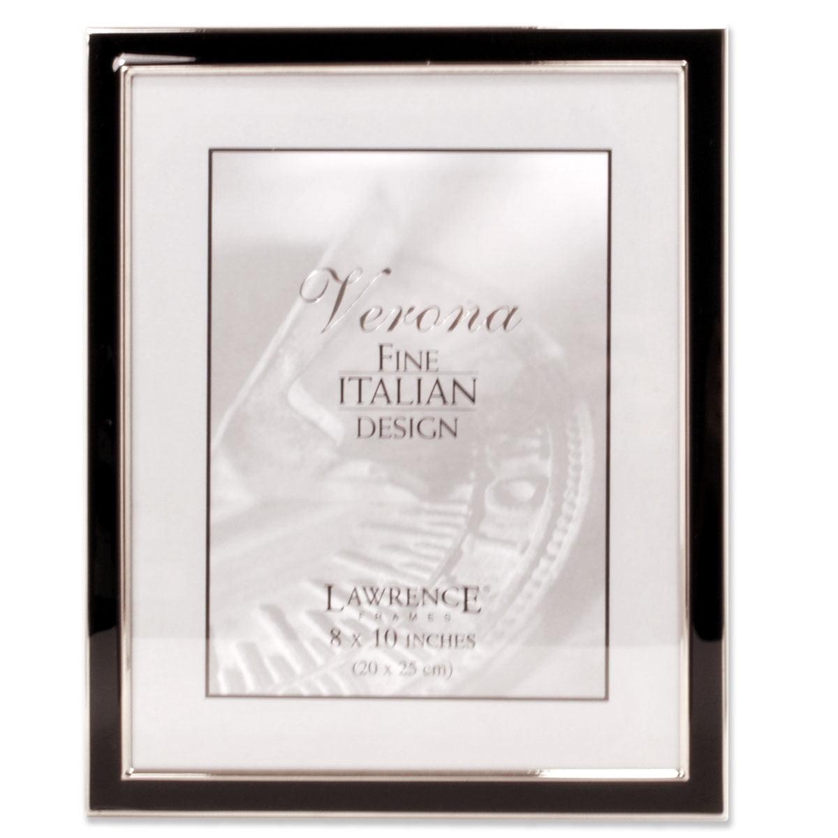 Elegant 8x10 Black and Silver Metal Tabletop and Wall Picture Frame