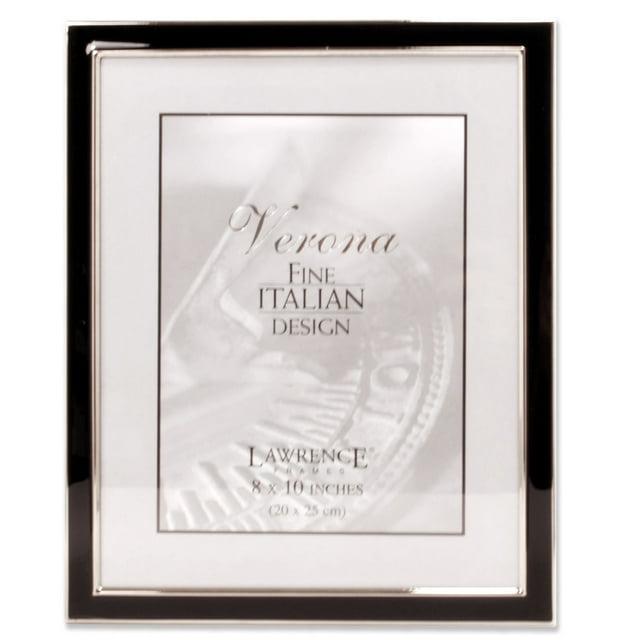 Lawrence Frames Silver Plated 8x10 Metal with Black Enamel Picture Frame 586080