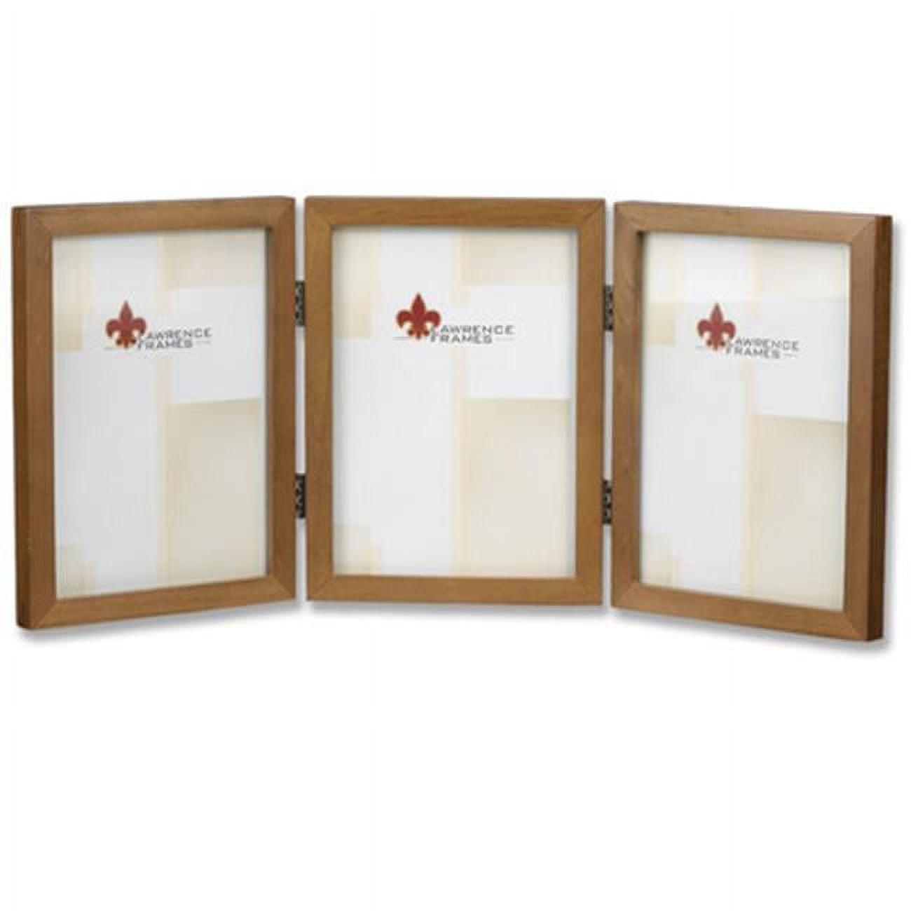 Nutmeg Wood 5x7 Hinged Triple Picture Frame