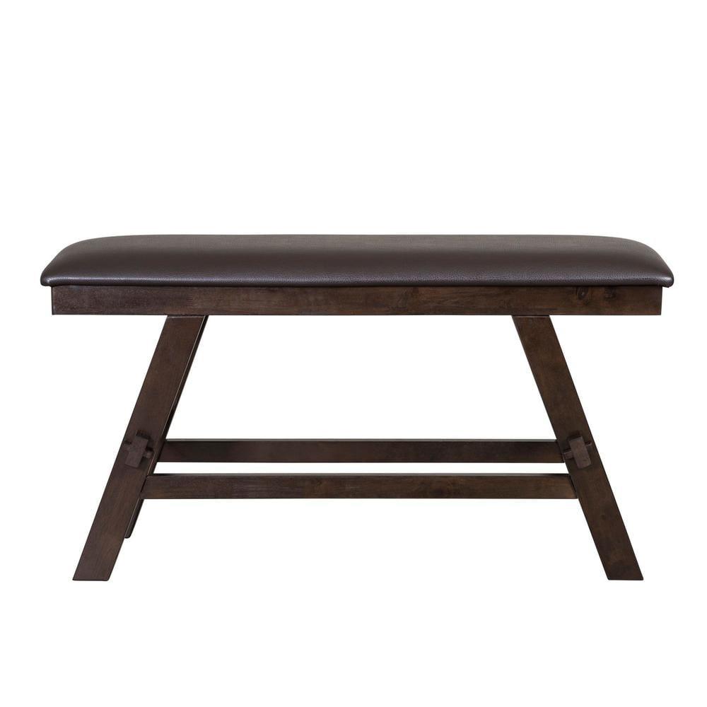 Lawson Dark Espresso Transitional Bench with Chocolate Upholstery