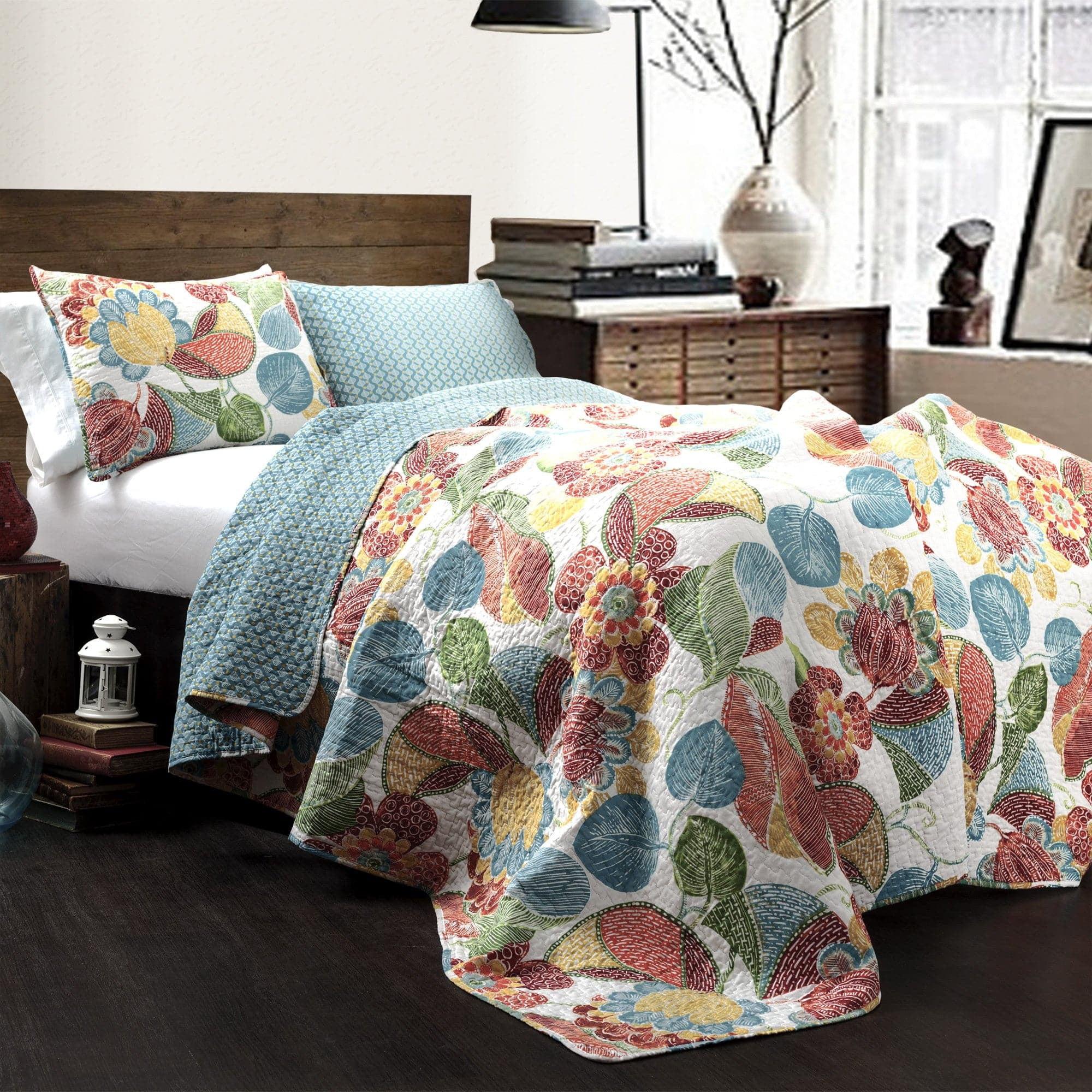 Cotton Floral Quilt Set