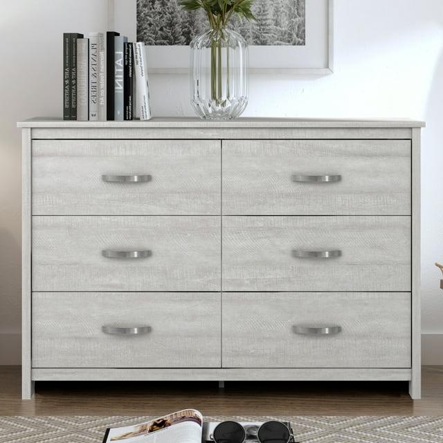 Galano Layton Dusty Gray Oak 6 Drawer 47.2 in. Wide Dresser (Sturdy, Effortless Assembly with Interlocking Drawers)